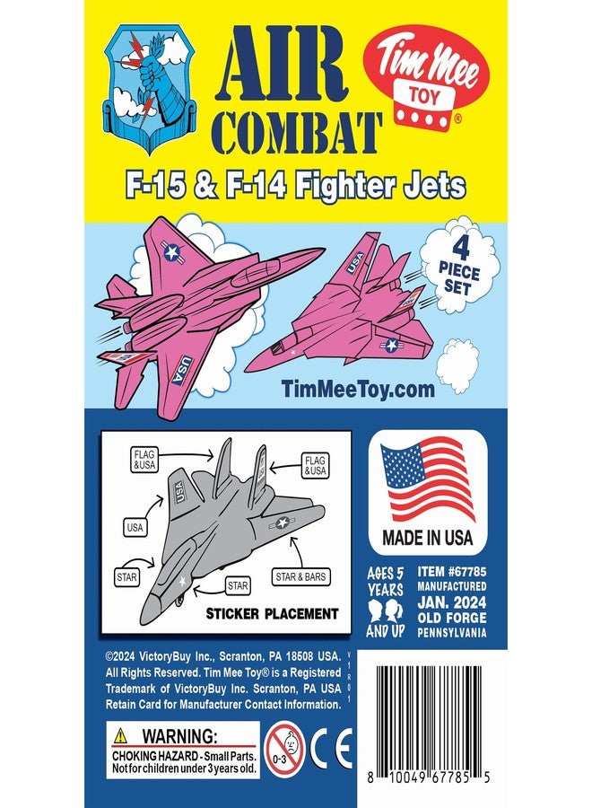 Tim Mee Toy TimMee Plastic Army Men Combat Fighter Jets - 4pc Pink Airplanes Made in USA - Image 5